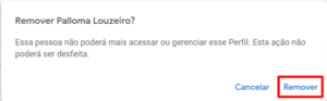Confirmação de remoção do administrador do Perfil da empresa no Google Confirmação de remoção do administrador do Perfil da empresa no Google