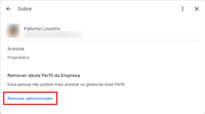 Removendo administrador do Perfil da empresa no Google Removendo administrador do Perfil da empresa no Google
